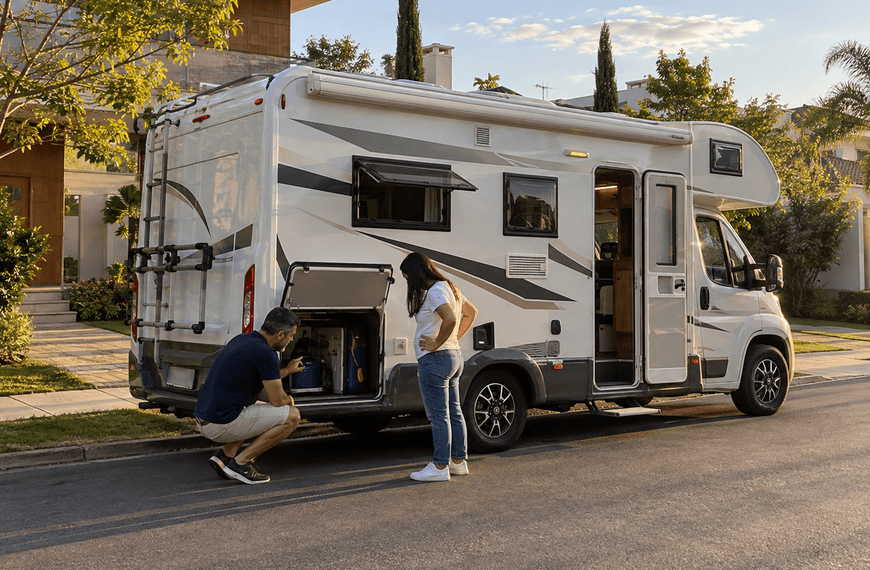 Inspeção de motorhome usado antes da compra